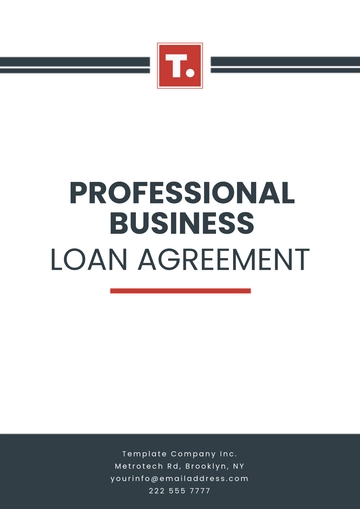 Free Professional Business Loan Agreement Template to Edit Online