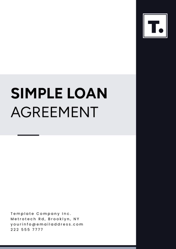 Free Simple Loan Agreement Template to Edit Online