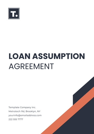 Free Loan Assumption Agreement Template to Edit Online