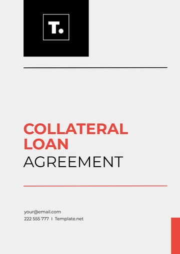 Free Collateral Loan Agreement Template to Edit Online