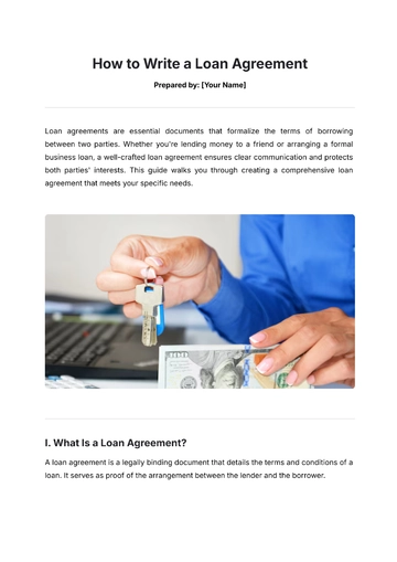 Free How to Write a Loan Agreement to Edit Online