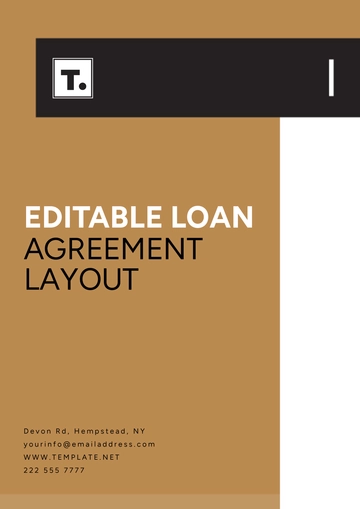Free Editable Loan Agreement Layout Template to Edit Online