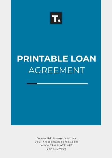 Free Printable Loan Agreement Template to Edit Online