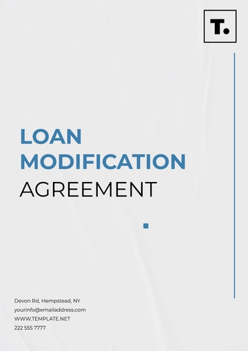 Free Loan Modification Agreement Template to Edit Online