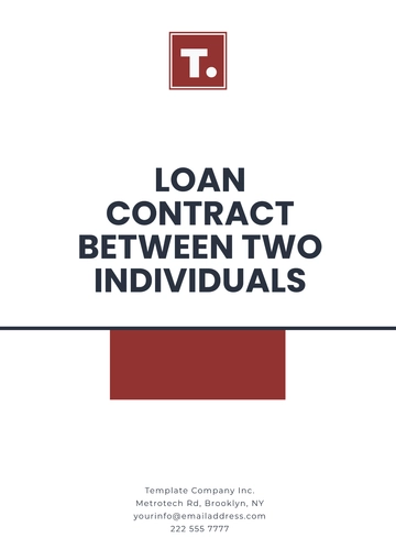 Free Loan Contract Between Two Individuals Template to Edit Online