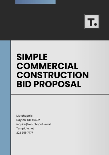 Free Simple Commercial Construction Bid Proposal Template to Edit Online