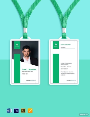 Elegant Real Estate ID Card Template