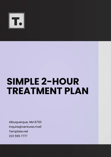 Free Simple 2-Hour Treatment Plan Template to Edit Online
