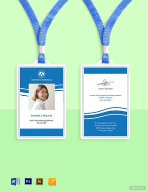 Real Estate Employee ID Card Template