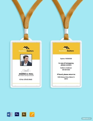 Real Estate Worker ID Card Template