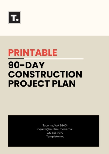 Free Printable 90-Day Construction Project Plan Template to Edit Online