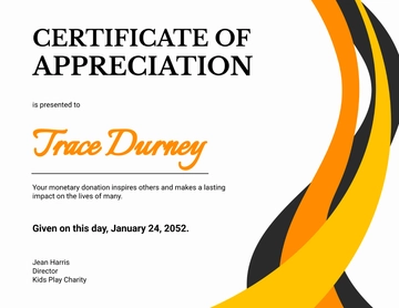 Free Thank You Donation Certificate Template to Edit Online
