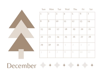 Free Aesthetic Christmas Calendar Template to Edit Online