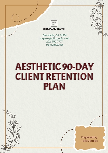 Free Aesthetic 90-Day Client Retention Plan Template to Edit Online