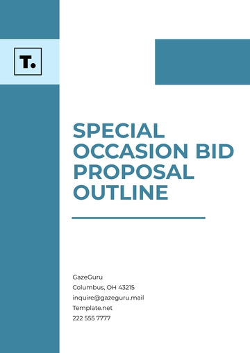 Free Special Occasion Bid Proposal Outline Template to Edit Online