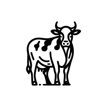 Free Cow Outline Clipart to Edit Online