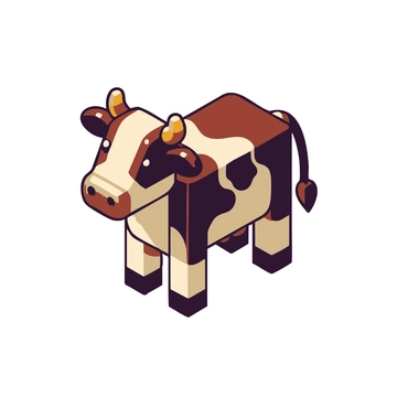 Free 3D Cow Clipart to Edit Online