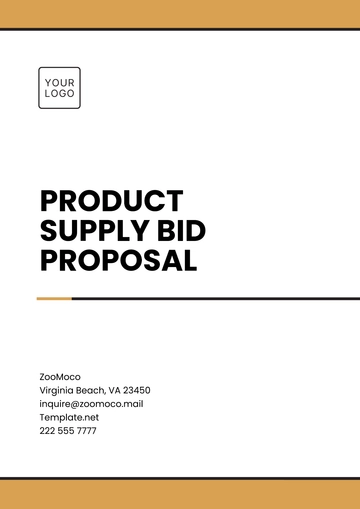 Free Product Supply Bid Proposal Template to Edit Online