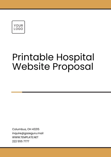 Free Printable Hospital Website Proposal Template to Edit Online