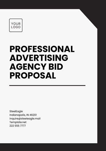 Free Professional Advertising Agency Bid Proposal Template to Edit Online