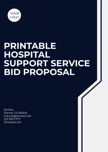 Free Printable Hospital Support Service Bid Proposal Template to Edit Online