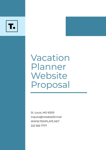 Free Vacation Planner Website Proposal Template to Edit Online