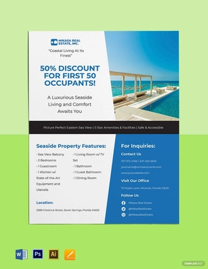Seaside Real Estate Flyer Template