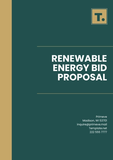 Free Renewable Energy Bid Proposal Template to Edit Online