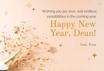 Free Personalized New Year Card Template to Edit Online