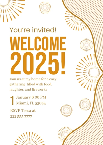 Free Happy New Year Invitation Template to Edit Online