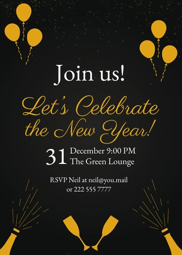 Free NYE Invitation Template to Edit Online