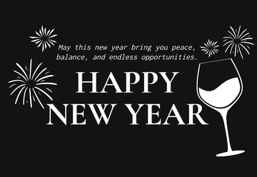 Free Black and White New Year Card Template to Edit Online