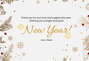 Free New Year Thank You Card Template to Edit Online