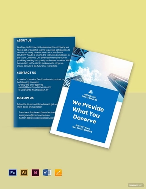 Bi-Fold Real Estate Services Brochure Template
