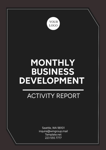 Free Monthly Business Development Activity Report Template to Edit Online