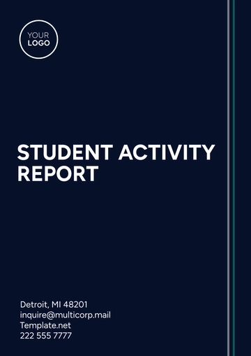 Free Student Activity Report Template to Edit Online