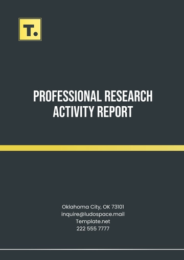 Free Professional Research Activity Report Template to Edit Online