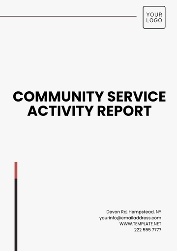 Free Community Service Activity Report Template to Edit Online