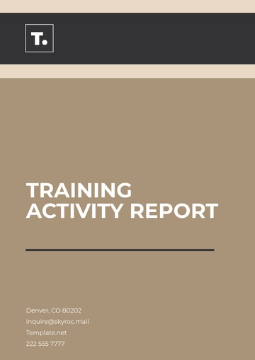 Free Training Activity Report Template to Edit Online