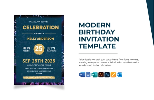 Modern Birthday Invitation Template