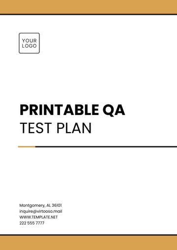 Free Printable QA Test Plan Template to Edit Online