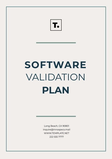 Free Software Validation Plan Template to Edit Online