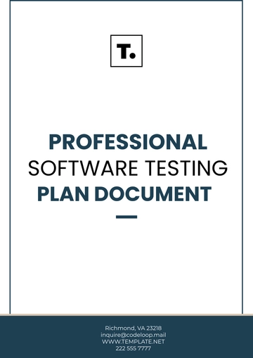 Free Professional Software Testing Plan Document Template to Edit Online