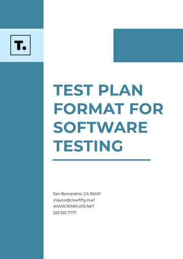 Free Test Plan Format for Software Testing Template to Edit Online