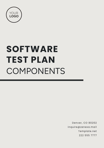 Free Software Test Plan Components Template to Edit Online