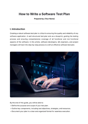 Free How to Write a Software Test Plan to Edit Online