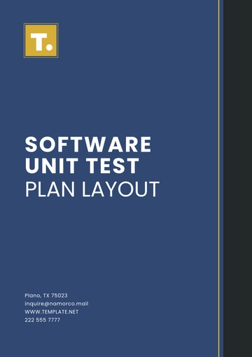 Free Software Unit Test Plan Layout Template to Edit Online