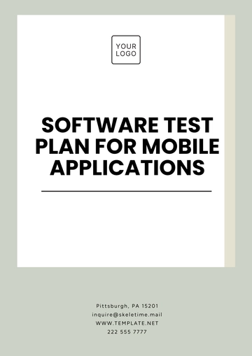 Free Software Test Plan for Mobile Applications Template to Edit Online