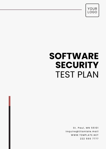 Free Software Security Test Plan Template to Edit Online