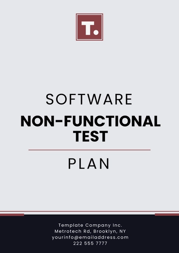 Free Software Non-Functional Test Plan Template to Edit Online